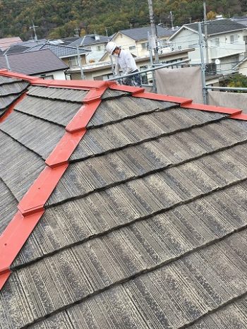 洗浄した後の屋根