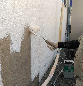 外壁の塗装　山上げ