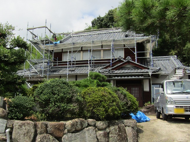 岡山市　屋根工事の現場
