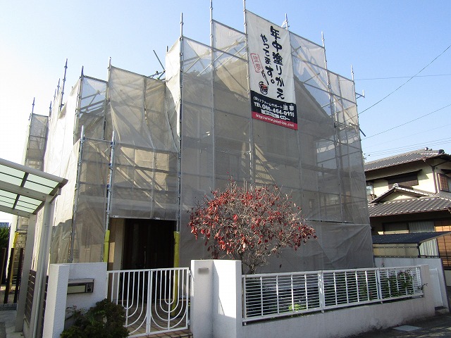 倉敷市　屋根塗装現場