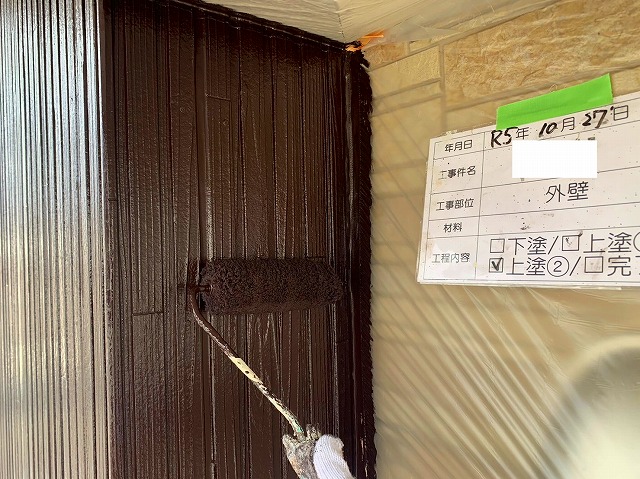 外壁の上塗り２回