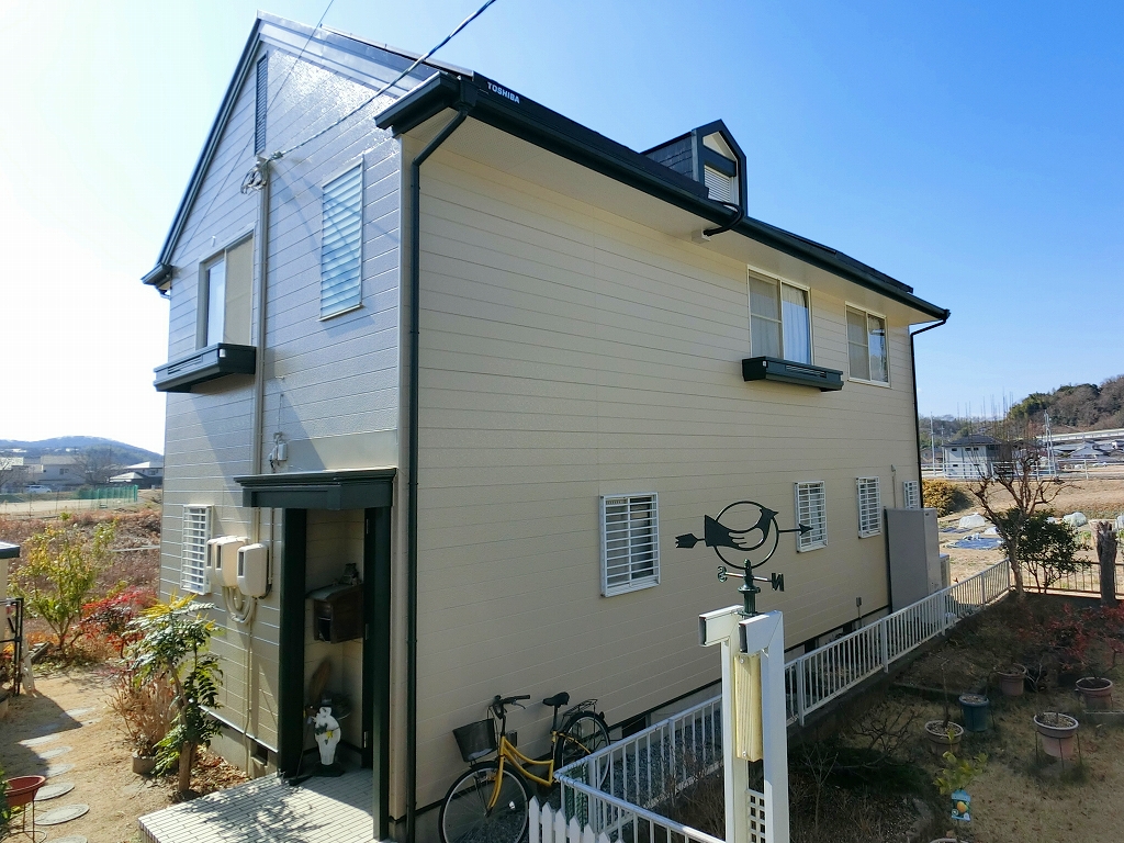 岡山市屋根外壁塗装完成