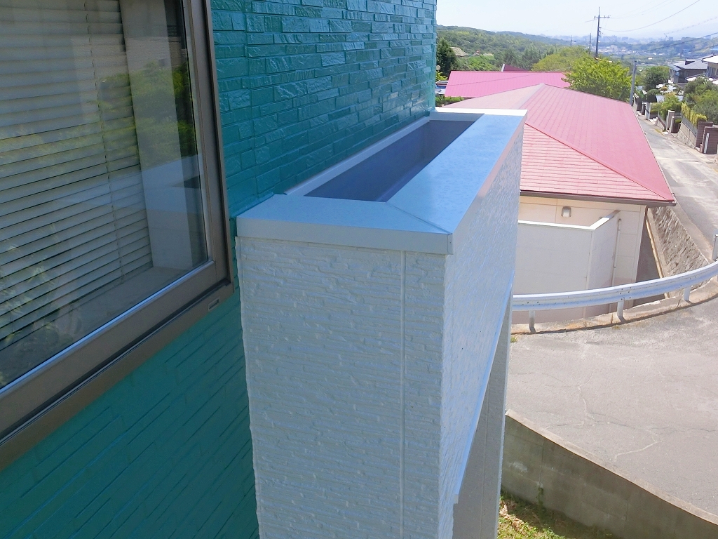 玄関上の防水完成